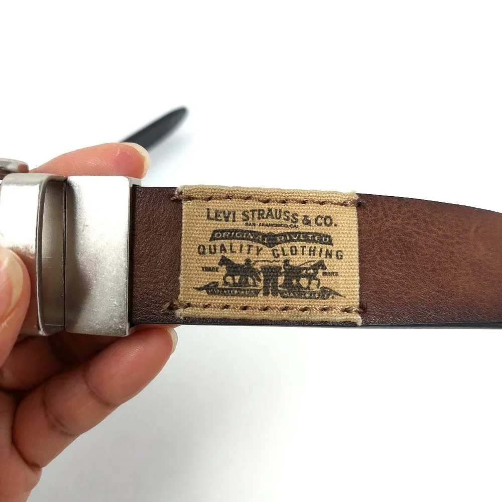 Levi Strauss & Co. Brown Reversible Synthetic Leather Kids Belt